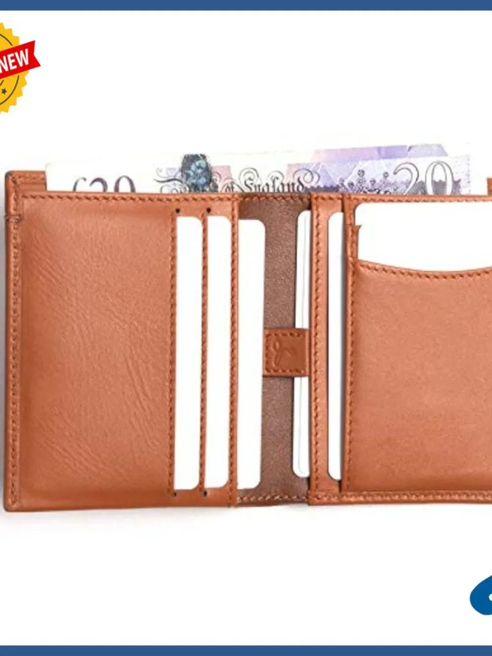 Slim RFID Blocking Leather Bifold Wallet with 15 Pockets